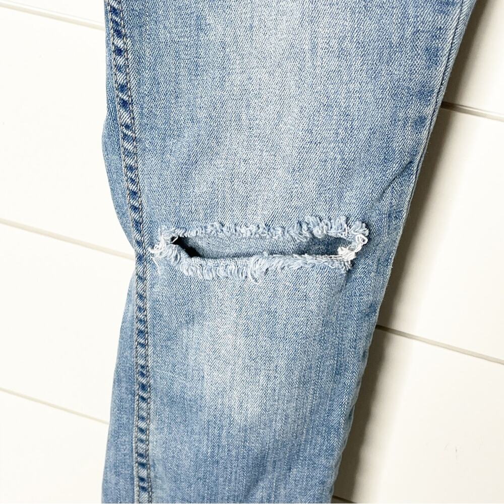 Free People Ripped Cropped Frayed Hem Jeans Light Wash Size 25 - Picture 6 of 11